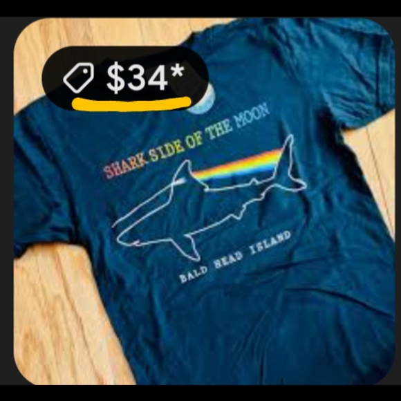 Pink Floyd Shark Dark side of the moon LP parody T-shirt XL concert rock tour - Picture 2 of 5